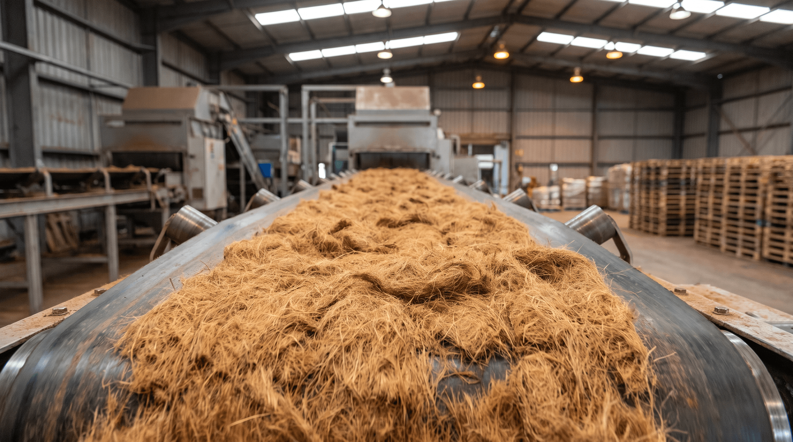 Mature coconut husks selected for brown coir fibre