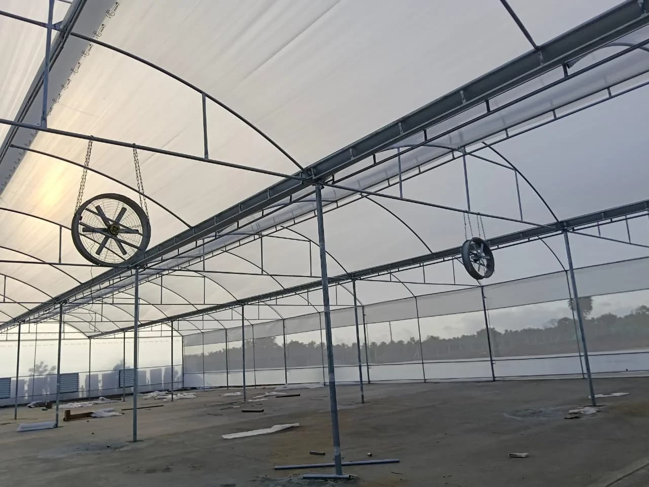 Interior of Hexagro's covered automated coir pith drying facility